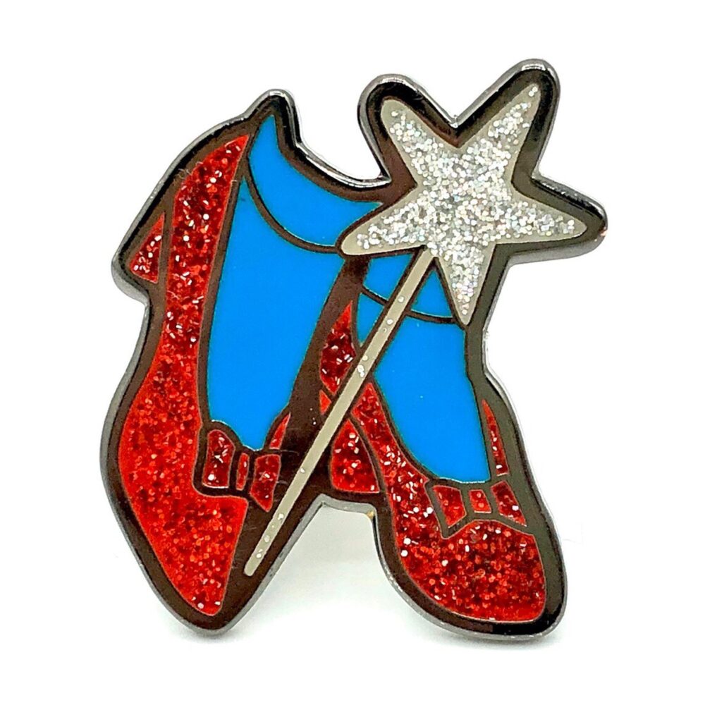 Wizard Of Oz Ruby Slippers Glitter Pin Badge