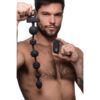 Master Series 10X Dark Rattler Black Vibrating Silicone Anal Beads with Remote - Image 3