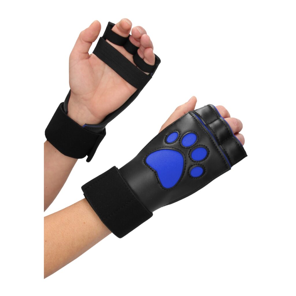 Ouch Neoprene Puppy Paw Gloves Blue