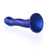 Ouch Ultra Soft Silicone Curvy G Spot Dildo 7inch Metallic Blue - Image 3