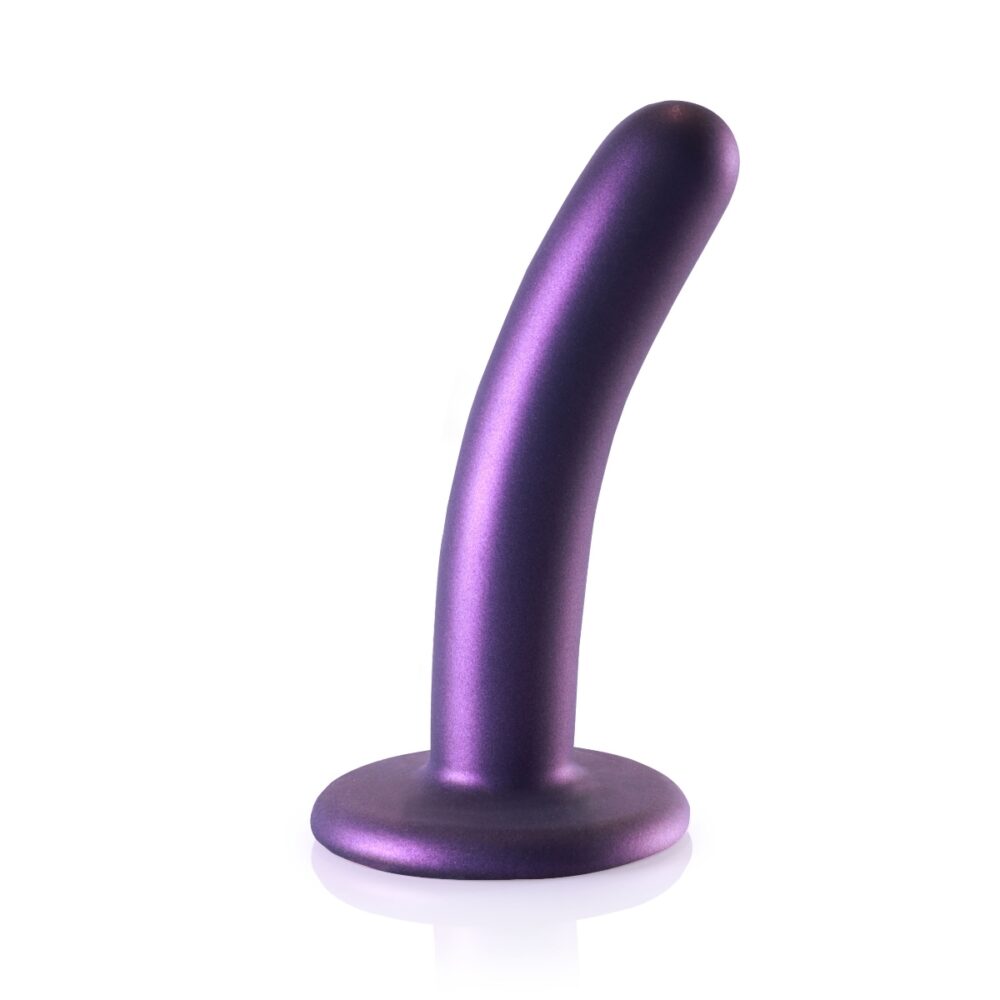 Ouch Smooth Silicone G Spot Dildo 5inch Metallic Purple