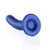 Ouch Smooth Silicone G Spot Dildo 6inch Metallic Blue - Image 3