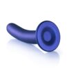 Ouch Smooth Silicone G Spot Dildo 7inch Metallic Blue - Image 3