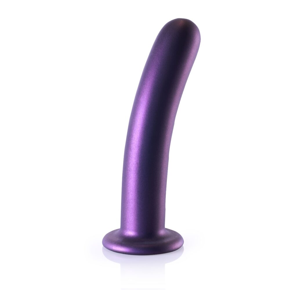 Ouch Smooth Silicone G Spot Dildo 7inch Metallic Purple