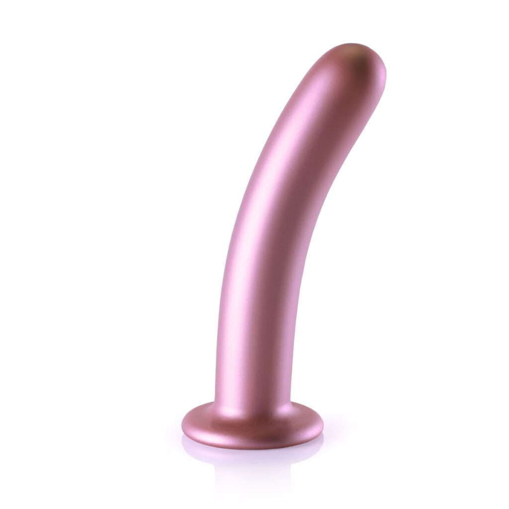 Ouch Smooth Silicone G Spot Dildo 7inch Metallic Rose