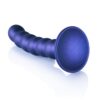 Ouch Beaded Silicone G Spot Dildo 5inch Metallic Blue - Image 3