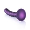 Ouch Beaded Silicone G Spot Dildo 5inch Metallic Purple - Image 3