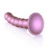 Ouch Beaded Silicone G Spot Dildo 5inch Metallic Rose - Image 3