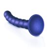 Ouch Beaded Silicone G Spot Dildo 6 5inch Metallic Blue - Image 3